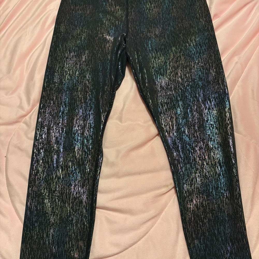ZYIA Black Leggings with Silver Sparkle